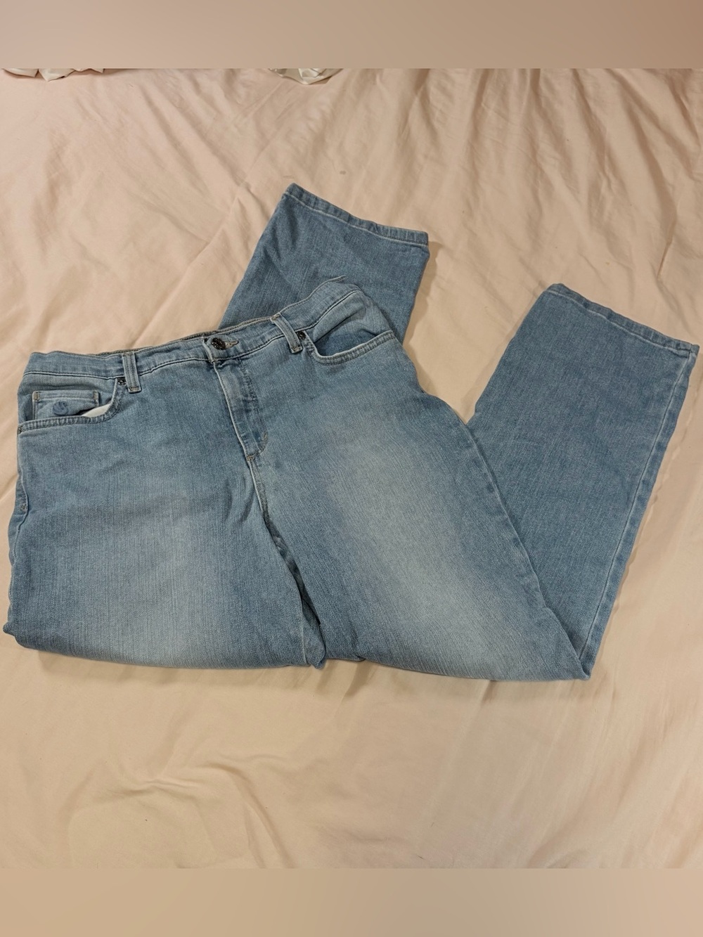 Gloria Vanderbilt Light Blue Denim Jeans Straight Fit 10 Short